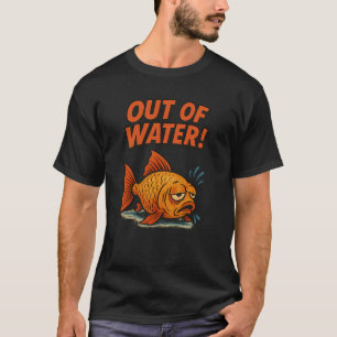 Funny Out of Water Fish – Distressed Retro Comic T-Shirt