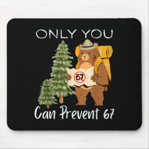 Funny Outdoor Bear Wild Number Six Seven Pun Mouse Pad