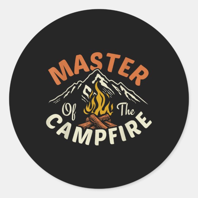 Funny Outdoor Camping Gifts Men Women Master Of Ca Classic Round Sticker (Front)