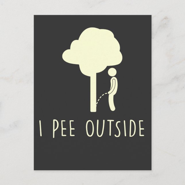 Funny Outdoor Pee Camping Humour Tree Pee Camper Postcard (Front)