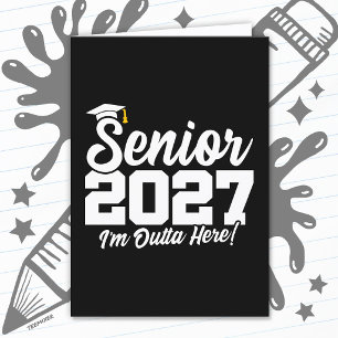 Funny Outta Here Graduation Senior Class of 2027 Card