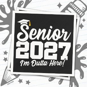 Funny Outta Here Graduation Senior Class of 2027 Napkin