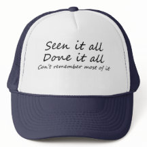 Funny over the hill birthday gifts trucker hats