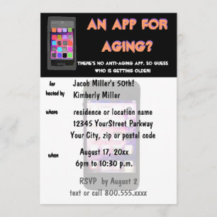 Funny Over the Hill  Birthday Party Invitation