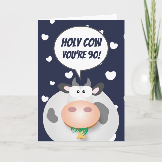 Funny Over The Hill Happy 90th Birthday Card (Front)