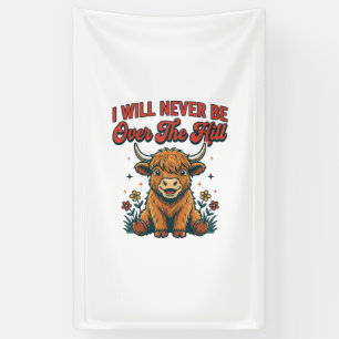 Funny Over The Hill Highland Cow Birthday Design_1 Banner