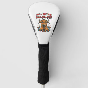 Funny Over The Hill Highland Cow Birthday Design_1 Golf Head Cover