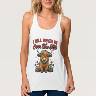 Funny Over The Hill Highland Cow Birthday Design_1 Singlet