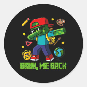 Funny Oversize Design Ck To School Classic Round Sticker