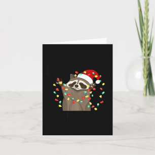 Funny Overstimulated But Festive Raccoon Christmas Card
