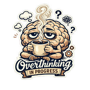 Funny Overthinking In Progress T-Shirt   Relatable Postcard