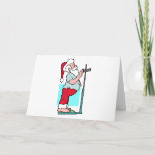 Funny Overweight Santa Christmas Diet Humour Holiday Card