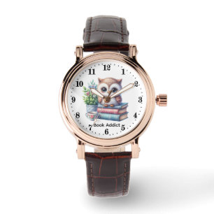Funny owl book addict customisable watch