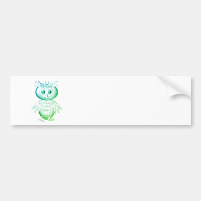 Funny owl bumper sticker (Front)