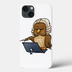 Funny Owl Conductor Cartoon iPhone 13 Case