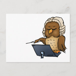 Funny Owl Conductor Cartoon Postcard