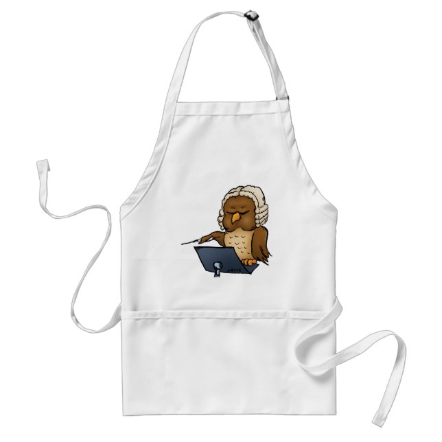 Funny Owl Conductor Cartoon Standard Apron (Front)