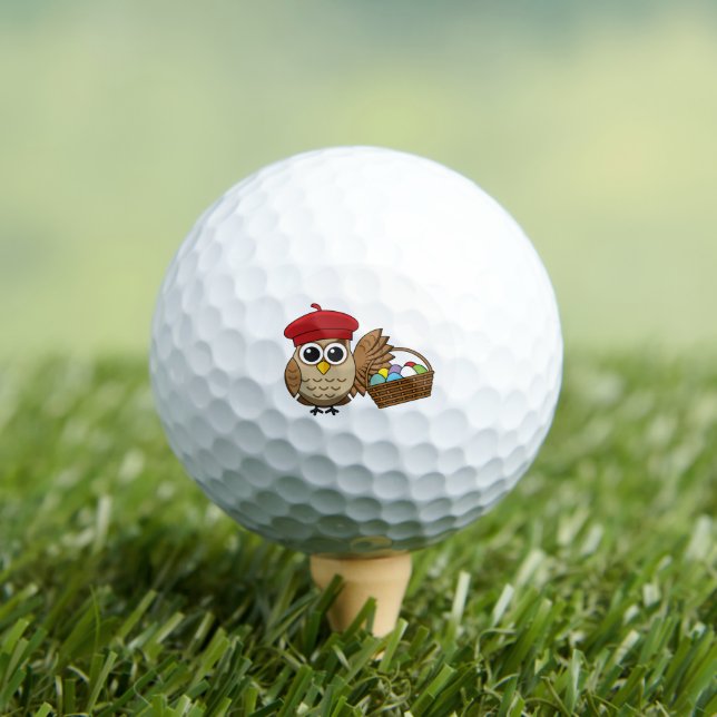 Funny Owl Easter Egg Hunt Golf Balls (Insitu Tee)
