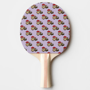 Funny Owl Easter Egg Hunt Pattern Ping Pong Paddle