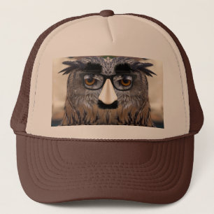 Funny Owl Face With Mask Trucker Hat