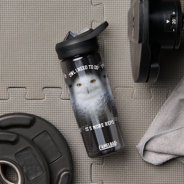 Funny Owl I Need to Do ... Snowy Owls Water Bottle (Gym)