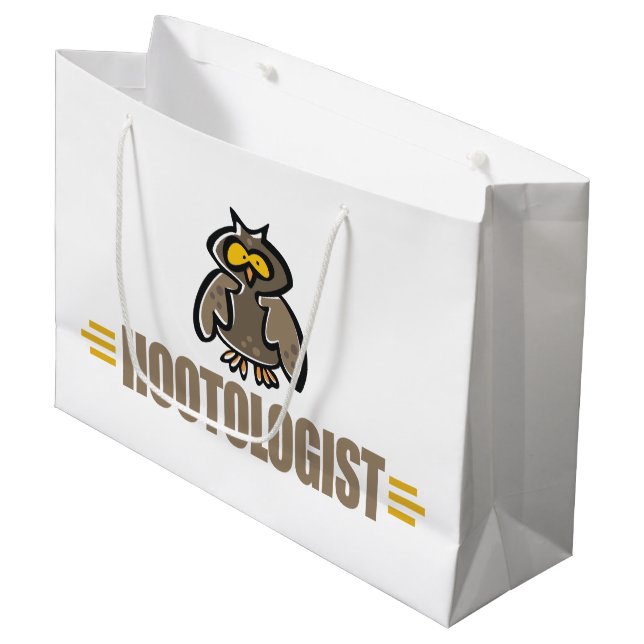 Funny Owl Large Gift Bag (Front Angled)