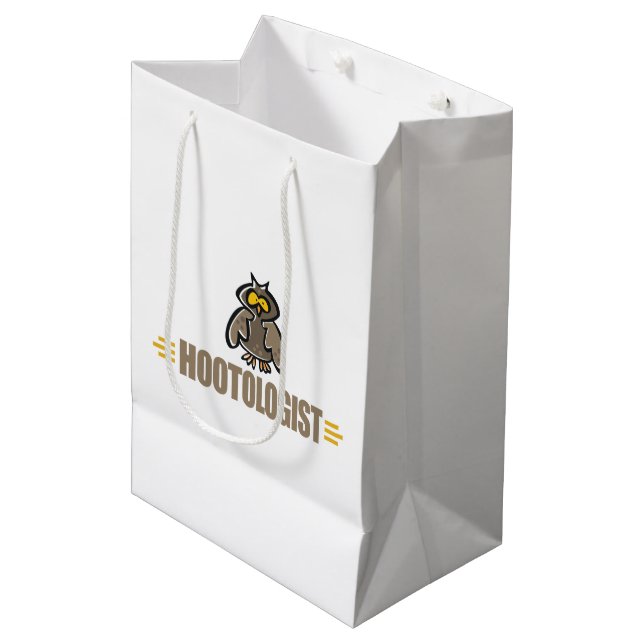 Funny Owl Medium Gift Bag (Front Angled)