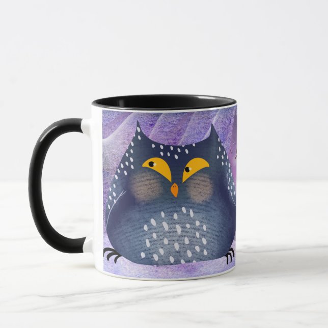 "Funny Owl Mug Wrap – Cute and Hilarious Owl mug (Left)