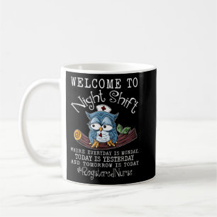 Funny Owl Night Shift Registered Nurse Scrub Nurse Coffee Mug