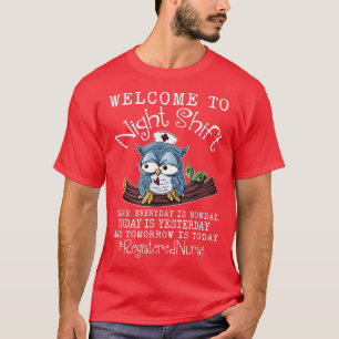 Funny Owl Night Shift Registered Nurse Scrub Nurse T-Shirt