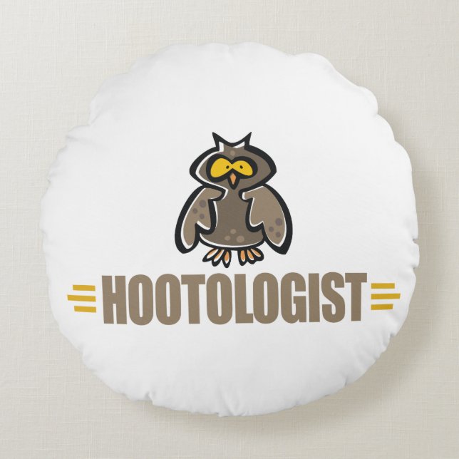 Funny Owl Round Cushion (Front)