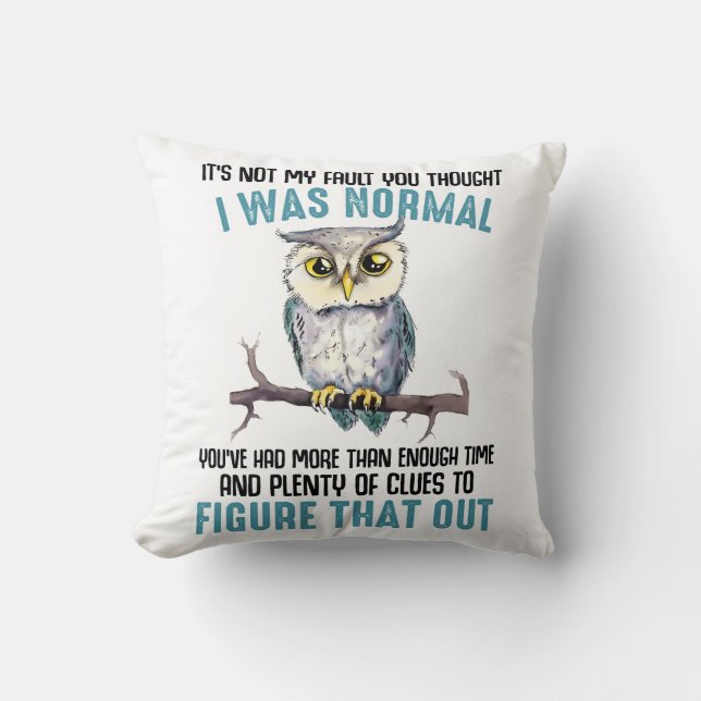 Funny Owl Saying Cushion (Front)