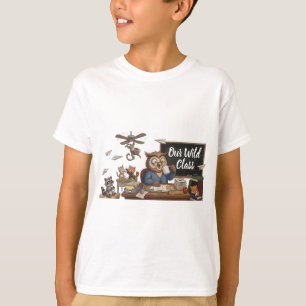 Funny Owl Teacher Chaos - Whimsical Forest Animals T-Shirt