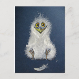 Funny owlet - baby bird postcard