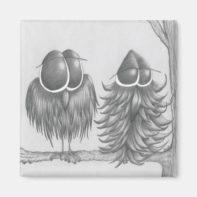 Funny Owls Magnet (Front)