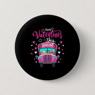 Funny Owls School Bus Driver Happy Valentines Day  6 Cm Round Badge
