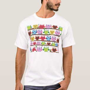Funny Owls sitting on a brach pattern T-Shirt
