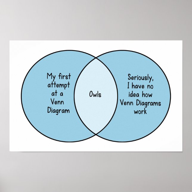 Funny Owls Venn Diagram Poster (Front)