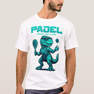 Funny Padel Dinosaur T-Shirt