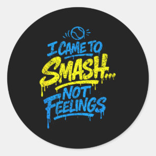 Funny padel smash not feelings quote classic round sticker