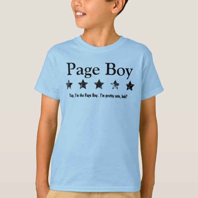 Funny Page Boy Grunge Stars Custom Name A01 T-Shirt (Front)