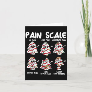 Funny Pain Scale Christmas Nurse Xmas Tree Cakes P Card