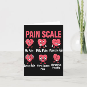 Funny Pain Scale Nurse Valentines Nurses Heart RN Card