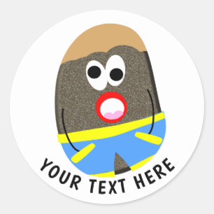 Funny Painted Rock Guys Cute Classic Round Sticker