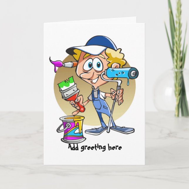 Funny painter and decorator personalised card (Front)