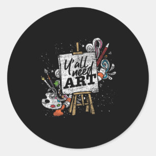 Funny Painter Yall Need Art Drawing Artist Classic Round Sticker