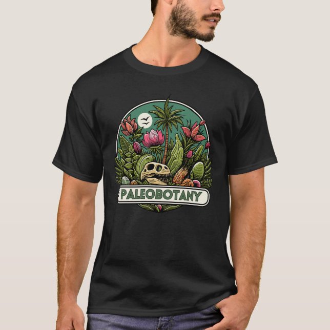 Funny Paleobotany Retro Logo T-Shirt (Front)