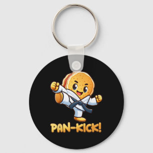 Funny Pancake Pan Karate Taekwondo Kick Boys Girl  Key Ring