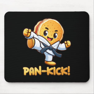 Funny Pancake Pan Karate Taekwondo Kick Boys Girl Mouse Pad