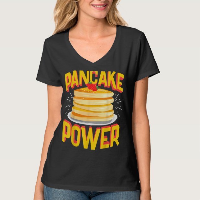 Funny Pancake Power, Bodybuilding Pre-Workout T-Shirt (Front)
